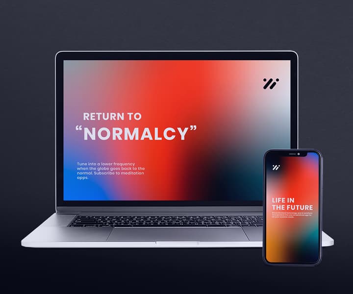 Laptop with meditation app