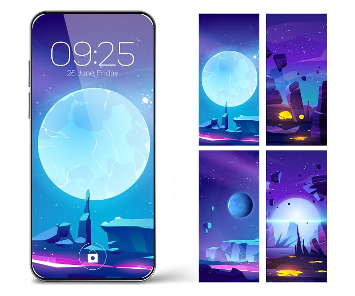 Illustration on smartphone screen
